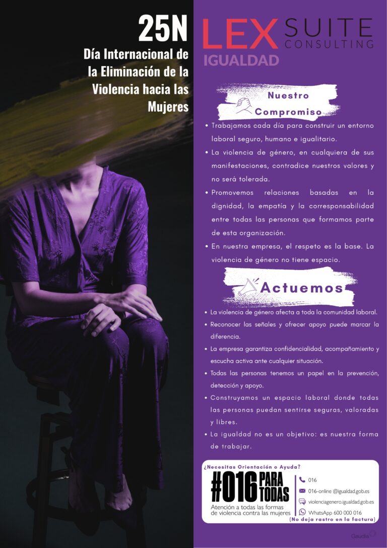 Cartel Lexsuite Consulting violencia de género